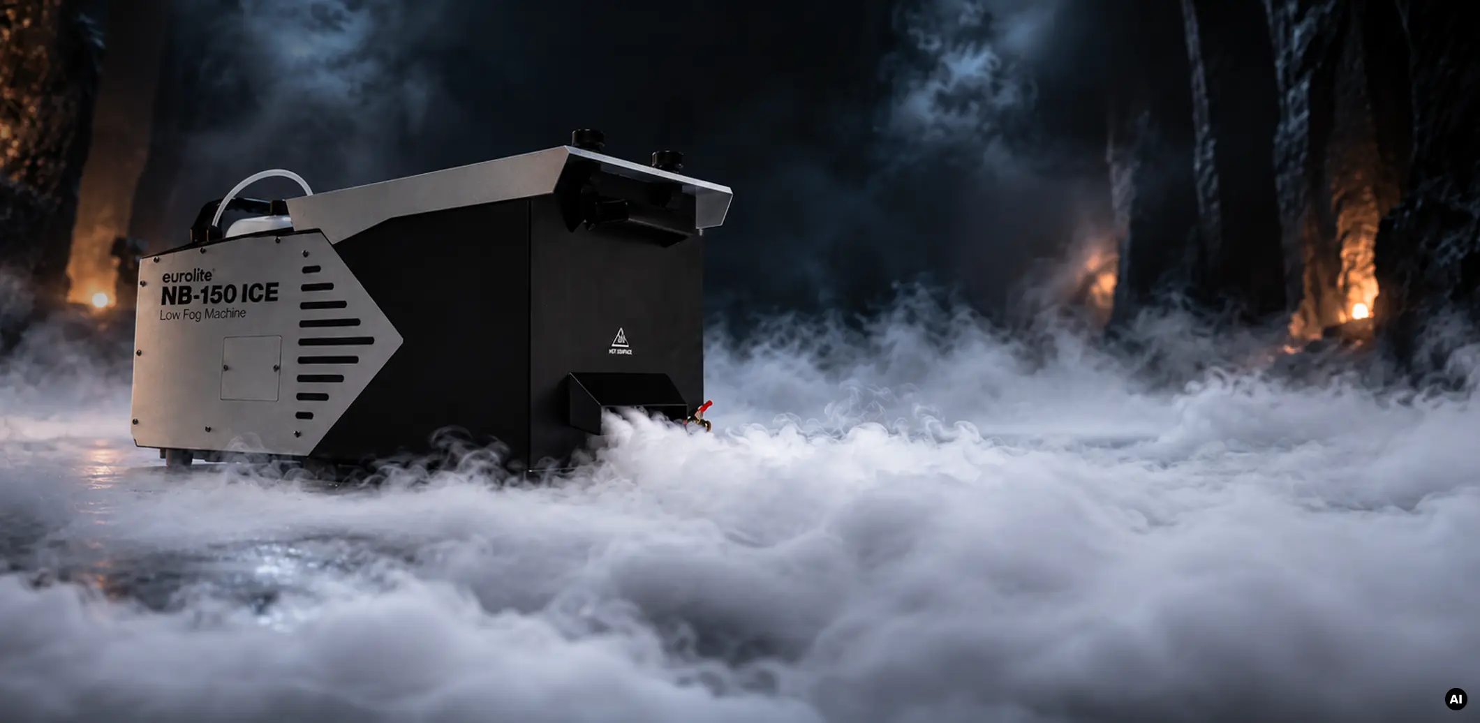 Dense clouds of fog floating across the floor can create a romantic or spooky atmosphere, depending on where and when they are used!